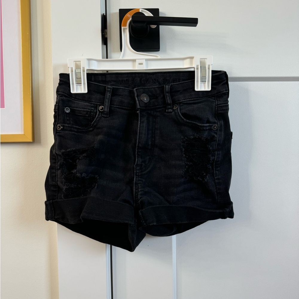 Black Jean Shorts